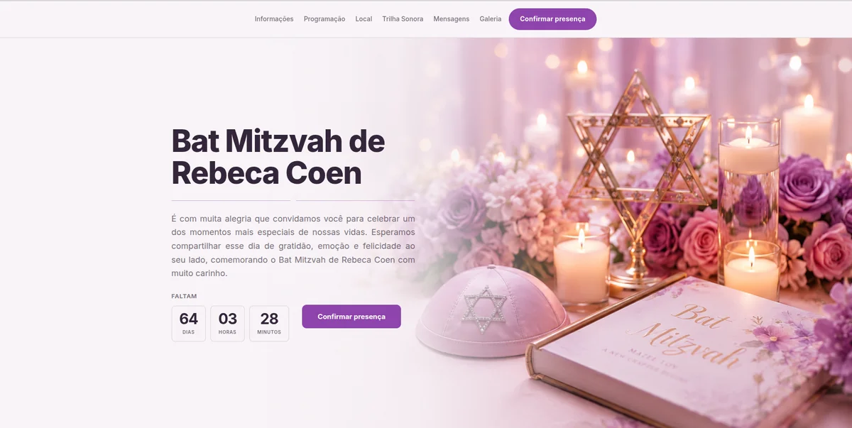 Preview do modelo Bat Mitzvah